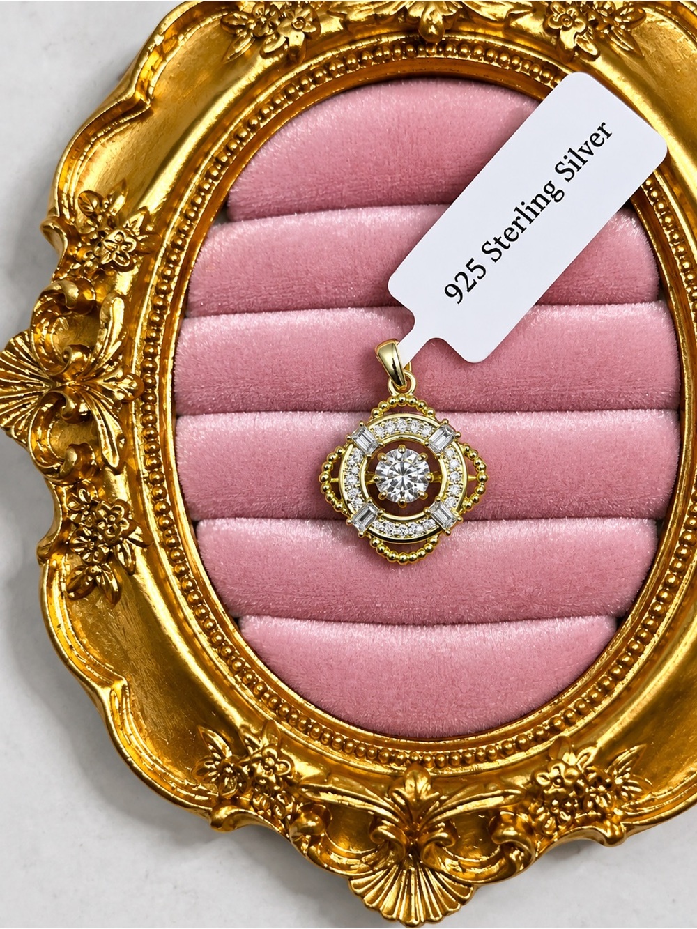 Gold over sterling silver floating pendant $370 retail